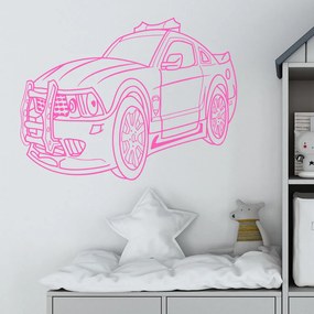 Veselá Stena Samolepka Policajné autíčko detské Farba: růžová, Veľkosť: 100 x 77 cm