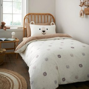Hnedé/krémové detské obliečky na jednolôžko z mikroplyšu 135x200 cm Cosy Bear – Catherine Lansfield
