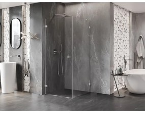 Mexen Lunar-B, výklopný sprchový kút ľavý 80 x 80 cm, 8mm číre sklo, chrómový profil, 832-080-080-01-00-L