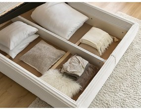 Béžová čalúnená dvojlôžková posteľ s úložným priestorom s roštom 180x200 cm Jade – Bobochic Paris