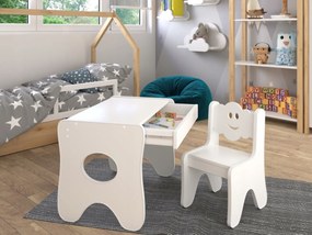 Vulpi Detské stoličky so stolíkom Obláčik 3v1 s úložným priestorom Farba: ružová