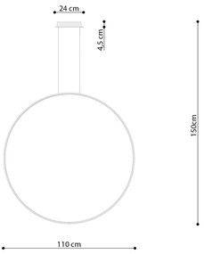 Závesné LED svietidlo Rio 110, 1x LED 70w, 3000k, g