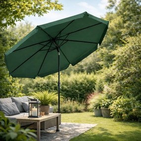 Veľký záhradný slnečník s naklápaním - 300 cm zelená