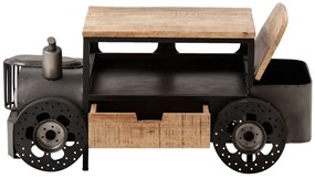 furniture-nabytek.cz - Masívny konferenčný stolík Car II z mangového dreva a kovu, lakovaný, šedý – 102×65×48 cm