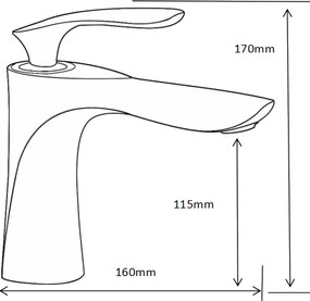 Mexen Lily, umývadlová batéria h-170, biela-zlatá, 73600-25