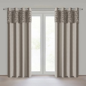 ZATEMŇOVACÍ ZÁVES NA KRÚŽKOCH EVA MINGE ROSES13 140X250 CM BÉŽOVÁ