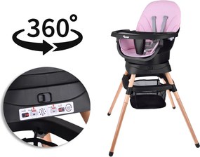 JOKOMISIADA Multifunkčné otočné detské kresielko na kŕmenie 6 v 1 ZA5659