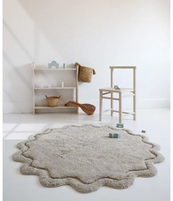 Béžový umývateľný ručne tkaný bavlnený okrúhly koberec ø 110 cm Sweet April Lin – Nattiot