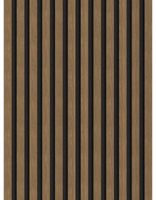 Mexen Lam-F, akustické stenové lamely 275 × 30 cm, plstený podklad 8 mm, technická dyha, orech prírodný, S105-275307-3015-016