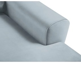 Svetlomodrá zamatová rozkladacia/s úložným priestorom rohová pohovka (pravý roh/s leňoškou) Kyoto – Cosmopolitan Design