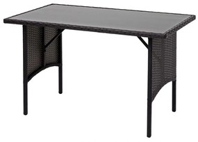 Polyratanový jedálenský stôl HWC-G16, 112x60cm - čierny