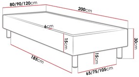 Jednolôžková posteľ 120 cm Esterhazy B (ružová). Vlastná spoľahlivá doprava až k Vám domov. 1122142
