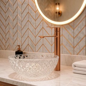 Rea Storm, vysoká umývadlová batéria h-295, medená matná, REA-B3002