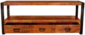 furniture-nabytek.cz - Rustikálny tv stolík z dreva mango 150x60x45
