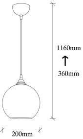Luster na lanku GOLD 1xE27/40W/230V