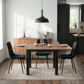 Vintino Rozkladací jedálenský stôl FELIX 80-160 cm – čierna / dub craft
