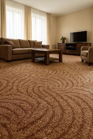 ITC, Koberec metráž Spring 6450, na mieru, šíře 4m,5m, hnedá, filc, detská izba