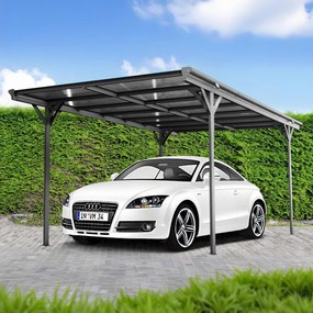 Prístrešok na auto BestBerg BBCP-CH500 / 15,3 m² / 503 × 305 × 232 cm / antracit/sivá