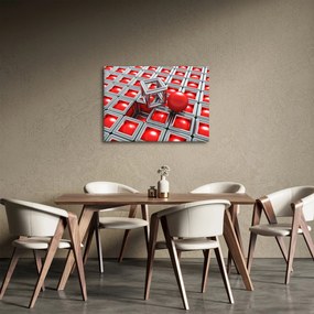 Obraz - 3D metalická abstrakcia (70x50 cm)