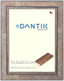 DANTIK rám na obraz 15x20 | ANDRE bronz střední (Sklo Čiré)