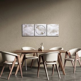 Obraz - Biele perie (s hodinami) (90x30 cm)