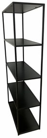 Päťpolicový kovový regál čierna, 160 x 80 x 33 cm