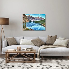 Sklenený obraz - Moraine lake (70x50 cm)