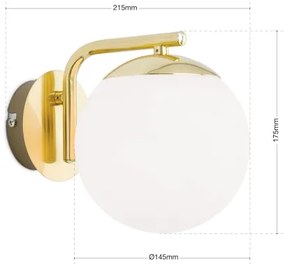 Orion - Nástenná lampa MADIS 1xE14/40W/230V zlatá