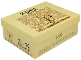 Porcelánová šálka s podšálkou Klimt Ecru Tree Of Life 90 ml sada 2ks