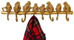 Monkey nástenný vešiak zlatý 70 cm