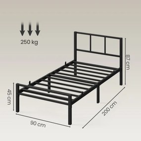 Kovová posteľ 90 cm RMBB35292B101