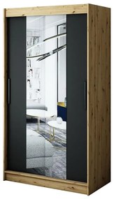 Skriňa Halifax T1 120 Dub Artisan/čierna/Zrkadlo