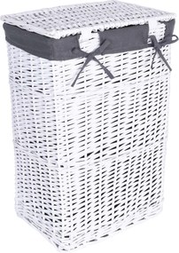 Prútený kôš 40 x 30 x 60 - šedobiely