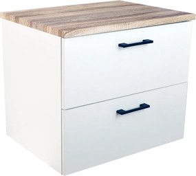 Comodo Kúpeľňová skrinka pod doskové umývadlo Agria NEW W 60-HD - biela/dub sonoma