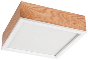 Lamkur Stropné svietidlo OAK SQUARE 2xE27/15W/230V 31x31 cm dub/biela LA49021