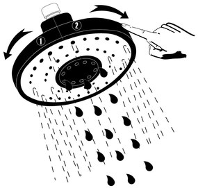 Deante Corio, sprchová batéria s hornou dažďovou sprchovou sadou, chrómová, NAC_01EM