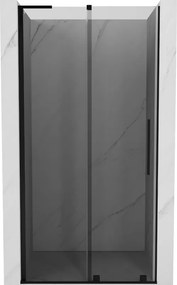 Mexen Velar L, posuvné sprchové dvere do otvoru 110 cm, 8mm šedé sklo, čierna matná, 871-110-003-41-70