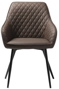 Hnedé čalúnené jedálenské kreslo s podrúčkami Milton – Unique Furniture