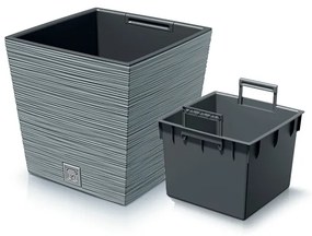 Plastový kvetináč DFS300 29,5 cm - sivý betón