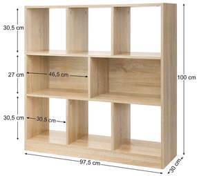 Knihovna VASAGLE Feliatta hnědá