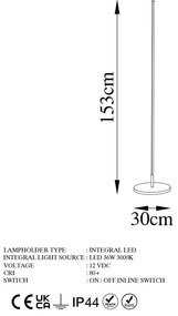 LED stojacia lampa v zlatej farbe (výška 153 cm) Only – Opviq lights