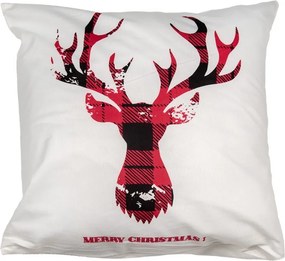 Biela obliečka na vankúš s jeleňom Merry Christmas - 45*45 cm