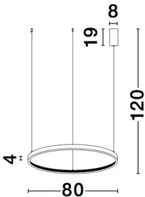 LED luster Preston 80 čierne