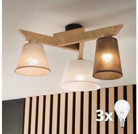 Brilagi - LED  Prisadený luster ANTHONY 3xE14/40W/230V dub