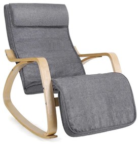 SongmicsHome Hojdacie kreslo, leňoška SWING nosnosť 150kg, 67x115x91cm, sivá