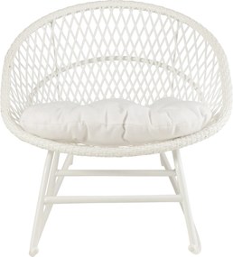 Biele ratanové záhradné hojdacie kreslo Zayo White - 118*82*78 cm