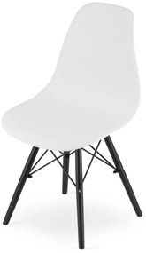 AKCIA Biela stolička OSAKA s čiernymi nohami II. akosť