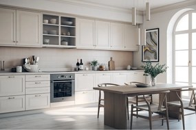 Závesné svietidlo Tuba, 4x béžové kovové tienidlo, o