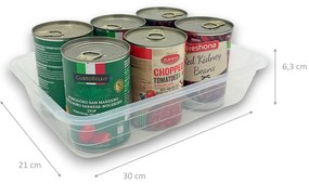 Plochý transparentný box bez veka, miska, M - 30x21x6,3 cm BOWL