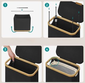 Koš na prádlo Leslie 65 L černý